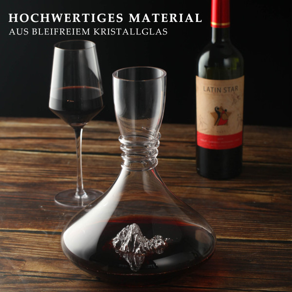 Weinglas Rotweinglas Weißweinglas mit rotem Stiel Kristallglas 250ml+ Weindekanter Set