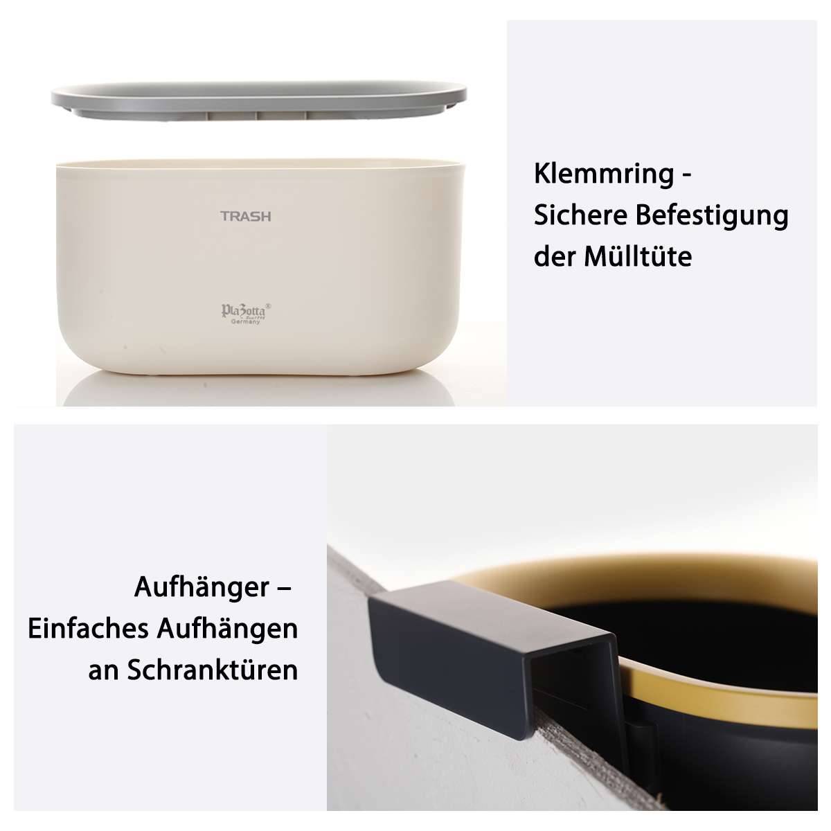 Platzsparender Hänge-Mülleimer Für Küche, Bad, Auto – Faltbar, 3,5 Liter, Grau & Blau