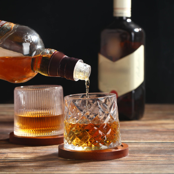 Schwenkglas Whisky Glas 300ml 1 x Rillenmuster