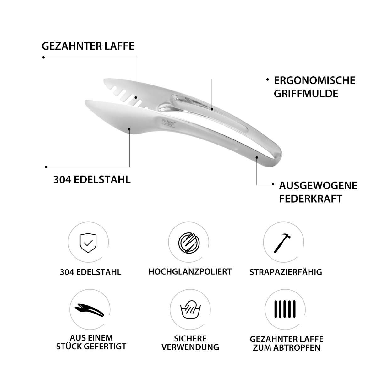 WISYOK 18cm Grillzange Hitzebeständige, Küchenzan Produktbild-Vorschau 6