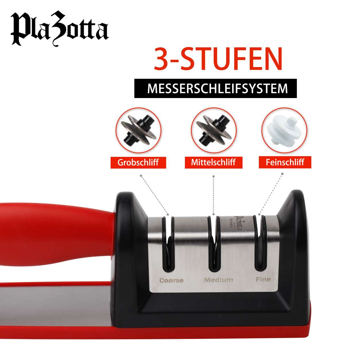 Blackmoor Home 3-stufiger Messerschärfer – Diamant, Wolfram & Keramik, Ergonomisch, Einfach Zu Bedienen