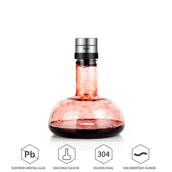 Weinglas Rotweinglas Weißweinglas mit rotem Stiel Kristallglas 250ml+ Weindekanter Set