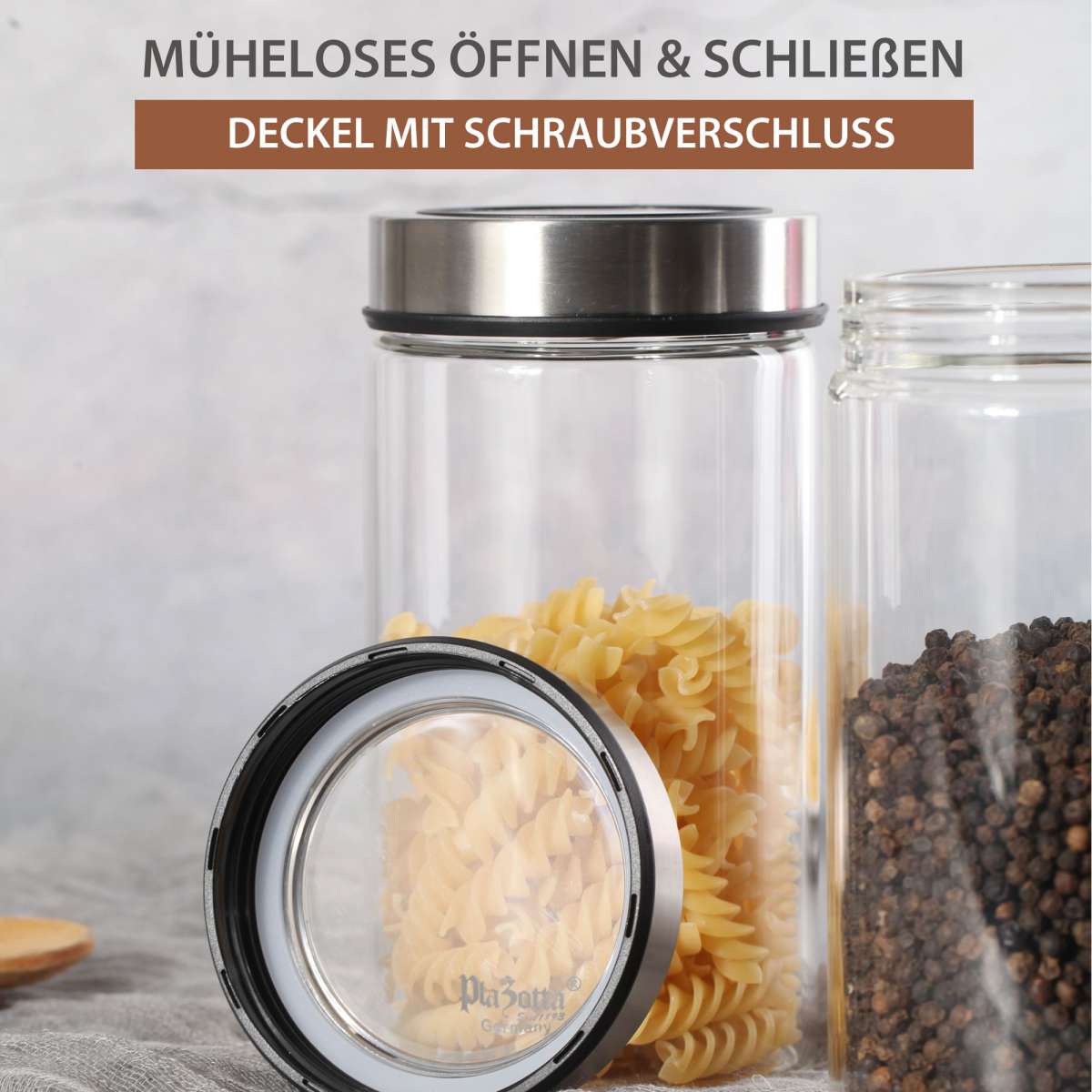 2L Luftdichte Vorratsgläser – 3er-Set BPA-freie Lebensmittelbehälter Mit Klappdeckel