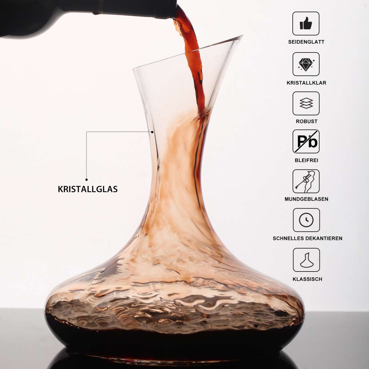 1,5 L Weinkaraffe Kristallglas | Dekanter | Weinzubehör | Bar & Weinzubehör
