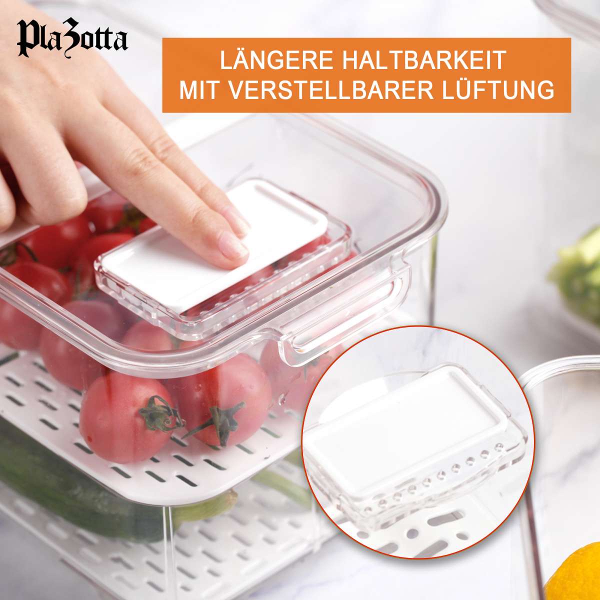Relaxdays Kühlschrank Organizer 3er Set – Transparente Aufbewahrungsbox Mit Griffen, 15,5x21x21 Cm, BPA-frei, Für Obst, Joghurt, Backzutaten & Bad