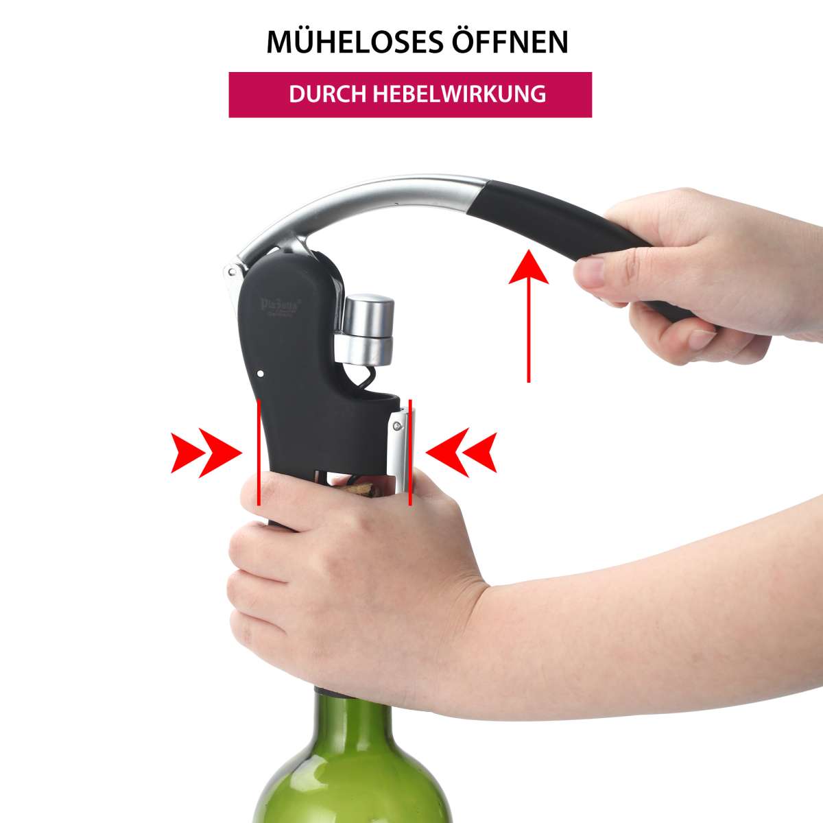 Korkenzieher mit Folienschneider Weinflaschenöffner Schwarz | Flaschenöffner | Weinzubehör | Bar & Weinzubehör