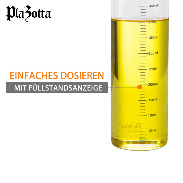 Ölflasche 500ml Ölspender Essigspender mit Skala Tropffreier Ausgießer