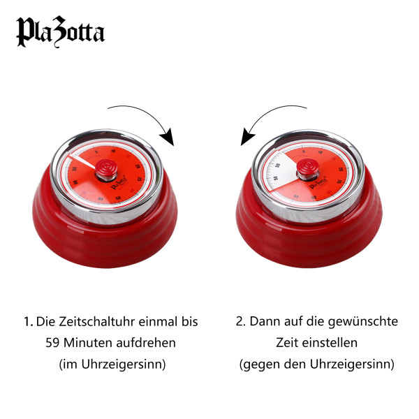 Design Küchentimer Rot Edelstahl Magnetisch