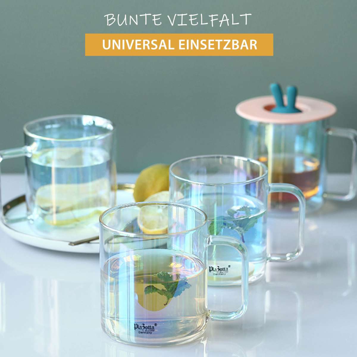 Doppelwandiges Glas mit Henkel Irisierend Thermoglas Borosilikatglas Tee Kaffee | Gläser | Geschirr & Besteck | Kochen & Küche