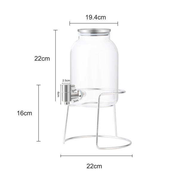 Glasbehälter für Getränkespender 3L Wasserspender