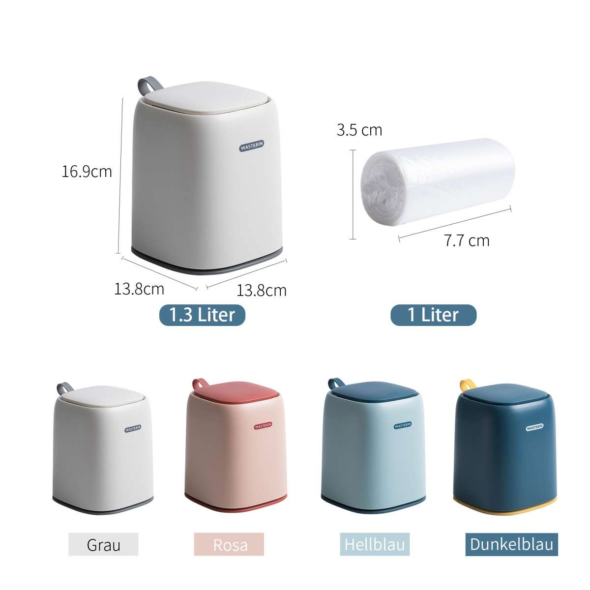 12L Retro Mülleimer Mit Klappdeckel - Holzoptik Aus Kunststoff | Für Küche & Bad