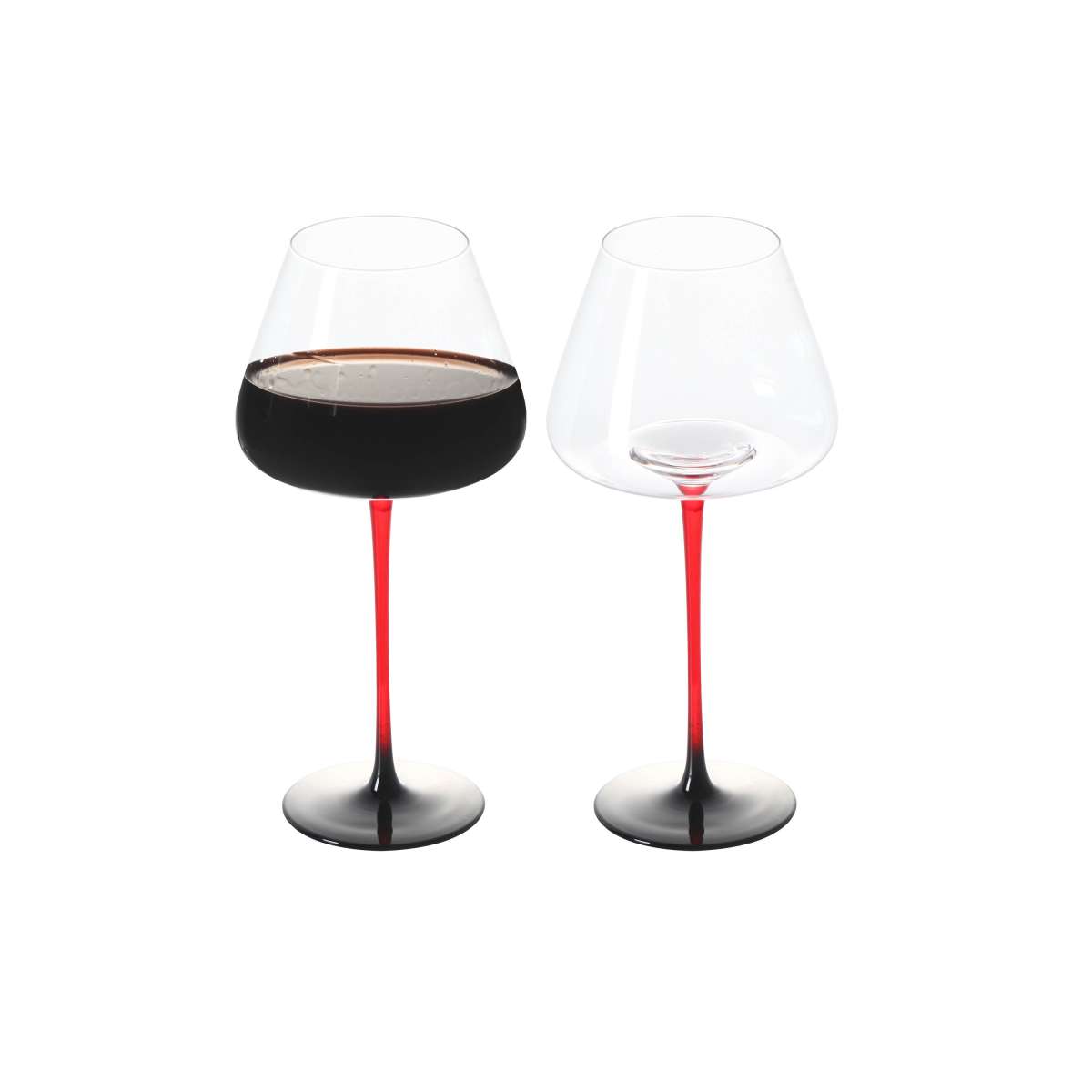Weinglas Set Rotweingläser Weißweingläser mit rotem Stiel Kelch Kristallglas 250ml