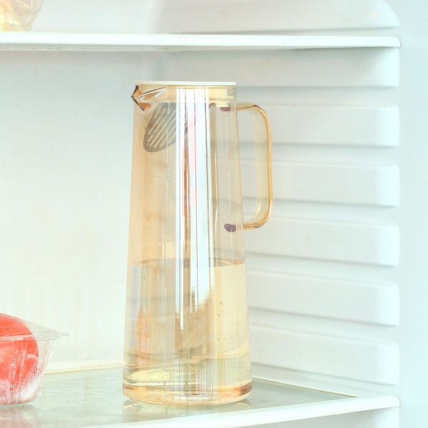Glaskaraffe 1,35 L galvanisiert Amber mit Deckel Sieb Wasser Karaffe Glas Kanne Krug Filter