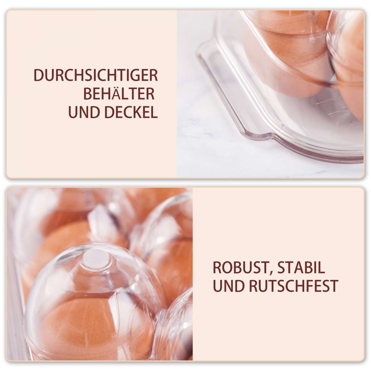 Camping-Eierhalter Aus PP – Bruchsichere Eierbox Mit Deckel, 2/4/6/12 Fächer, Für Kühlschrank, Reise & Picknick