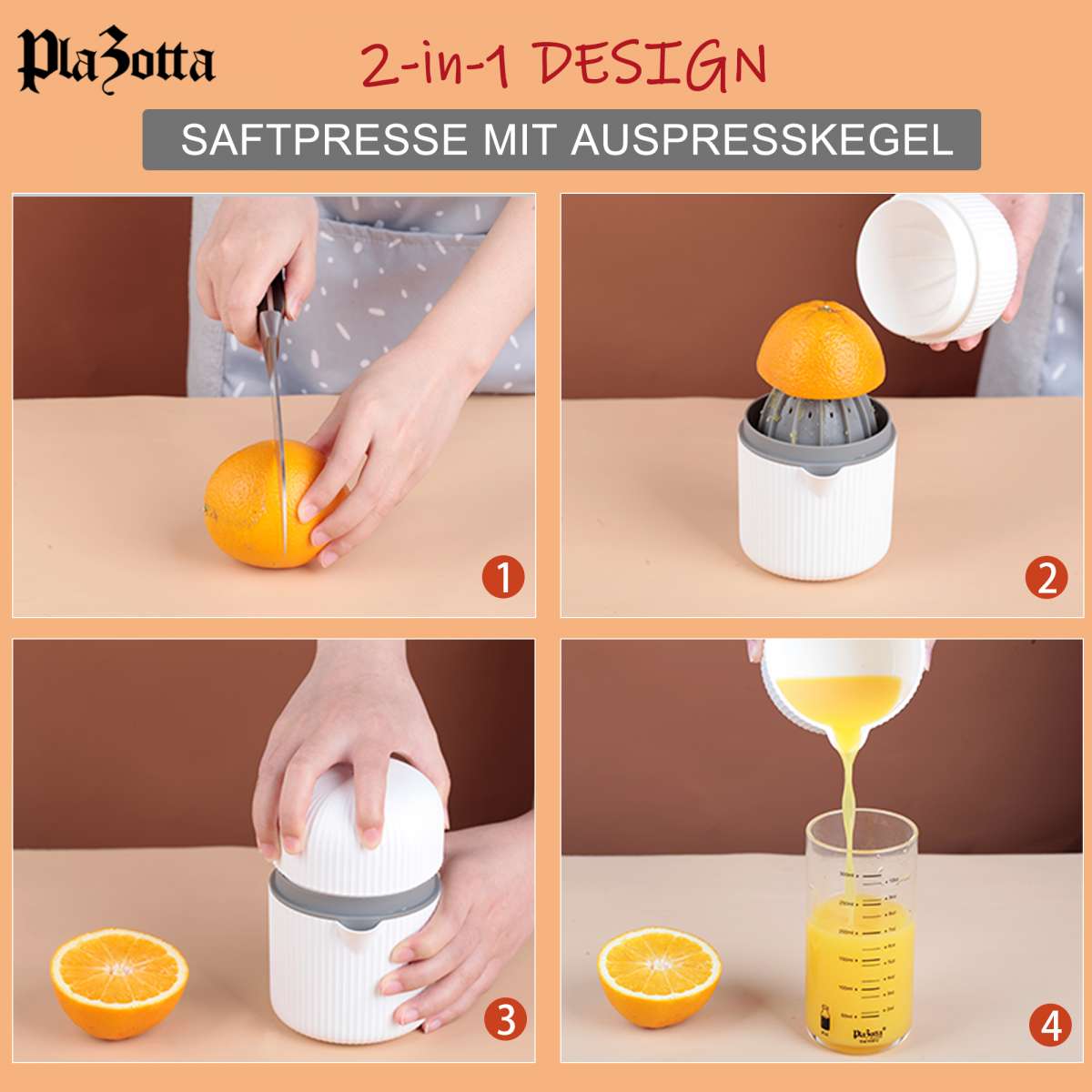 Manuelle Saftpresse Aus Edelstahl – Handpresse Für Zitrusfrüchte, Granatäpfel & Mehr, Leise, Ergonomisch, Große Kapazität, Für Küche