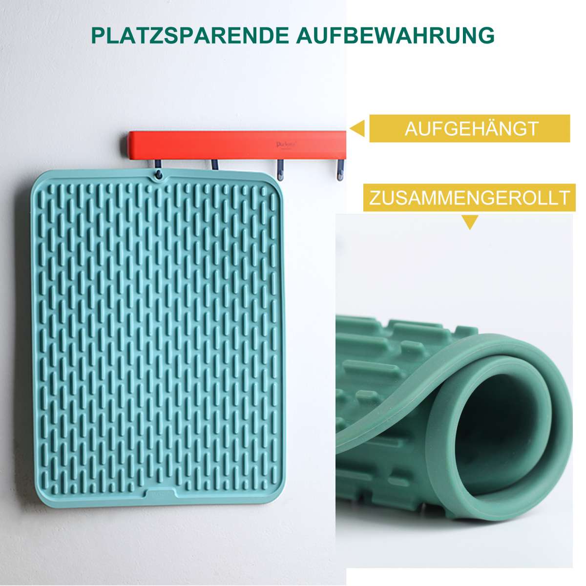 Abtropfmatte Set Silikon Groß Trockenmatte Geschirr | Untersetzer | Küchenhelfer | Kochen & Küche