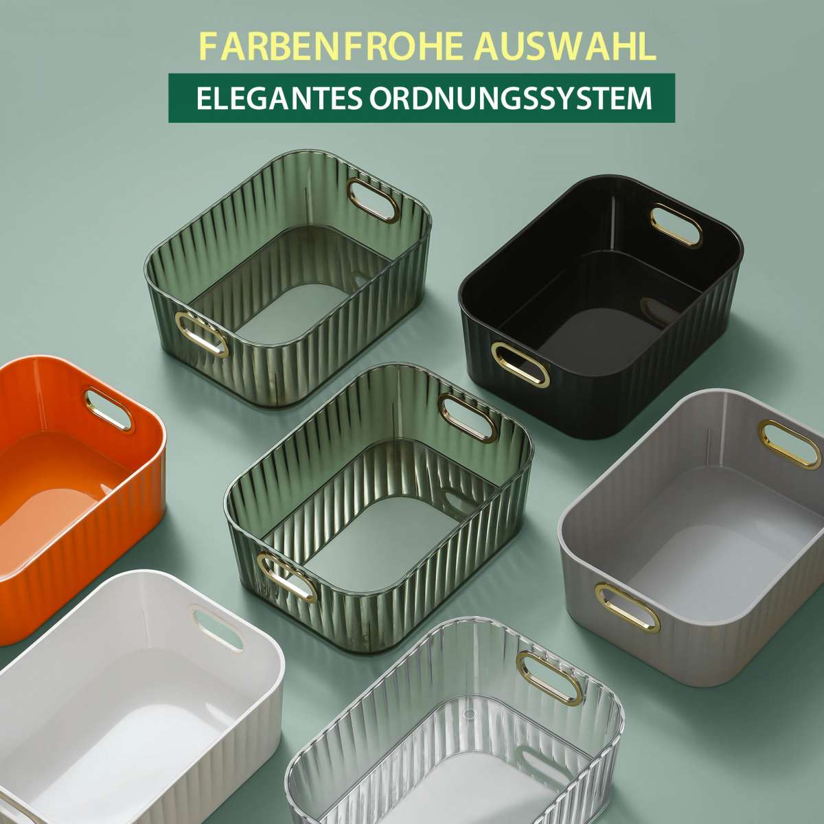Aufbewahrungsbox klein Grün / Gold Ordnungsbox Aufbewahrungskorb Schrank Organizer Küche Bad | Aufbewahrungsbehälter | Aufbewahrungsboxen | Aufbewahrung & Organisation